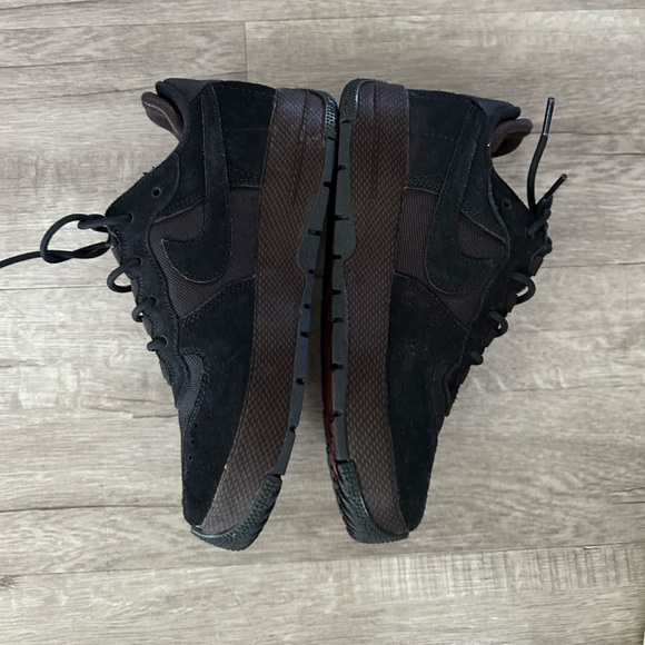 Nike Air Force 1 Women 6.5 Wild Black Velvet Brown Sneakers - Picture 4 of 9